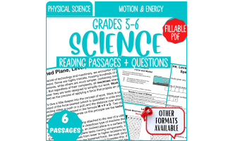 Reading Comprehension on Motion and Energy (Fillable PDF)