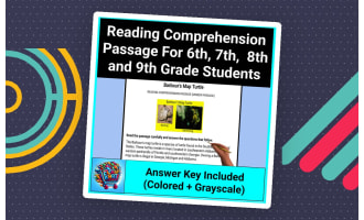 Reading Comprehension Passage Sub Plan for 6th, 7th, 8th and 9th Grade