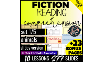 Reading Comprehension Passages Fiction Set 1 - Animals (Slides)