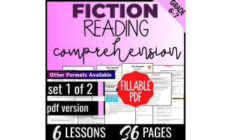 Reading Comprehension Passages Fiction Set 1 (Fillable PDF)