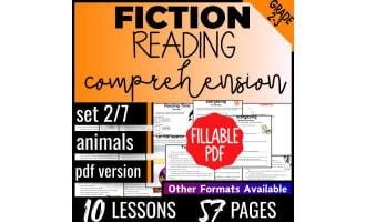 Reading Comprehension Passages Fiction Set 2 - Animals (Fillable PDF)
