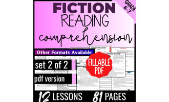 Reading Comprehension Passages Fiction Set 2 (Fillable PDF)