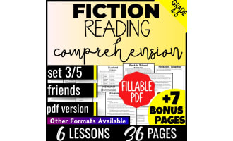 Reading Comprehension Passages Fiction Set 3 - Friends (Fillable PDF)