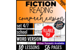 Reading Comprehension Passages Fiction Set 4 - School (Fillable PDF)
