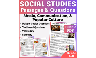 Reading Comprehension Passages: Media and Communication (Fillable PDF)