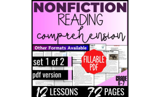 Reading Comprehension Passages Nonfiction Set 1 (Fillable PDF)