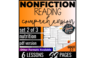 Reading Comprehension Passages Nonfiction Set 2 - Nutrition (PDF)