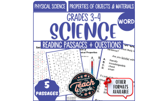 Reading Comprehension: Properties of Objects and Materials (Word File)