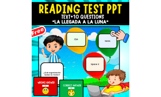 READING-COMPREHENSION QUIZZ PPT | "La llegada del hombre a la Luna"