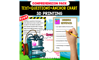 READING-COMPREHENSION TEXT | 3D PRINTING | 20 FREE PAGES