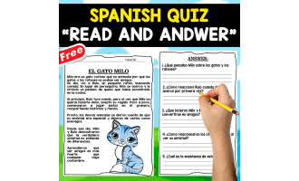 READING COMPREHENSION TEXT IN SPANISH | EL GATO MILO