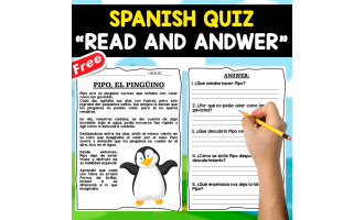 READING COMPREHENSION TEXT IN SPANISH | PIPO EL PINGUINO