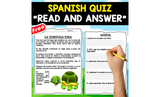 READING COMPREHENSION TEXT IN SPANISH | TINA LA TORTUGA