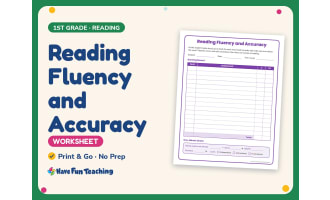 Reading Fluency and Accuracy Worksheet – 1st Grade Practice