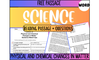 Reading Passage 3: Physical and Chemical Changes in Matter (Word)