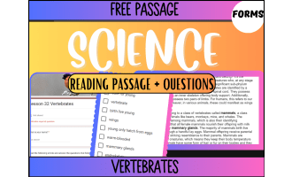 Reading Passage 32: Vertebrates (Google Forms)