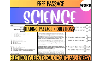 Reading Passage: Electricity, Electrical Circuits, and Energy (Word)