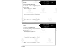 Reading Quick Check: RL 2.1 Ask and Answer - 1st Quarter.