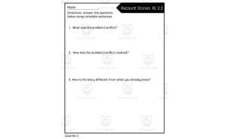 Reading Quick Check: RL 2.2 Recount Stories - 2nd Quarter