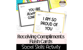 Receiving Compliments Social Skills Activity Flash Cards