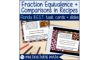 Recipes Task Cards: Equivalent Fractions & Compare Fractions