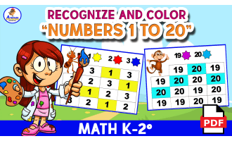 RECOGNIZE AND PAINT - Numbers 1 to 20
