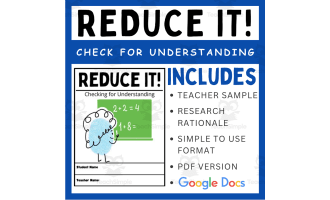 Reduce it! - Checking for Understanding