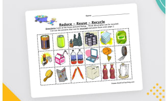 Reduce, Reuse, Recycle Sorting Worksheet
