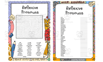 Reflexive Pronouns word search & scramble