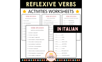 Reflexive Verbs Practice Worksheets in italian - Verbi Riflessivi