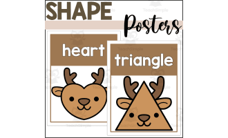 Reindeer 2D Shape Posters