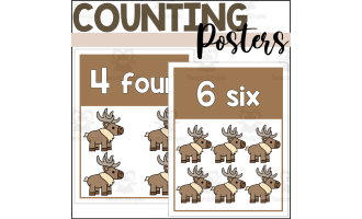 Reindeer Counting Posters 1-10