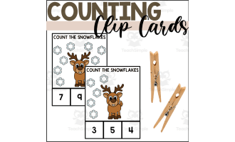 Reindeer Counting to 10 Clip Cards