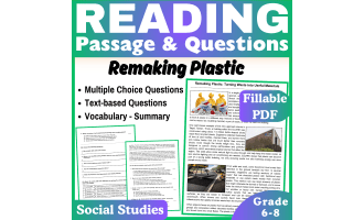 Remaking Plastic: Social Studies Reading Passage (Fillable PDF)