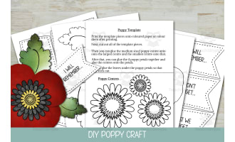 Remembrance Day Activity, Memorial Day Craft for Kids, Flower Template
