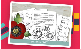 Remembrance Day Activity, Memorial Day Craft for Kids, Flower Template