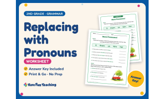 Replacing with Pronouns Worksheet – 2nd Grade Grammar Practice