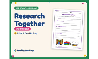 Research Together Worksheet – 1st Grade Social Skills Practice