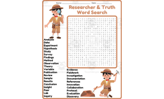 Researcher Word Search Puzzle Worksheet Activities (10th, 11th, 12th