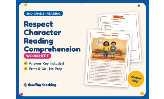 Respect Character Reading Comprehension Worksheet – 2nd Grade Practice