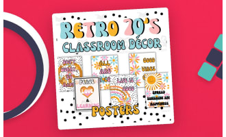 Retro 70s Classroom Decor Middle and High School Posters