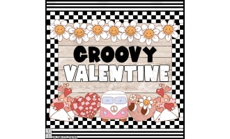 Retro Groovy Valentine's Day Bulletin Board