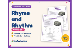 Rhyme and Rhythm Worksheet – 3rd Grade Poetry & Rhyming Practice