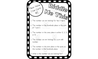 Riddle Me This Place Value Activity