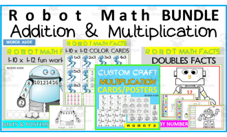 Robot Math Addition Multiplication BUNDLE