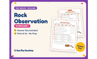 Rock Observation Worksheet – 3rd Grade Note Taking & Rocks Practice