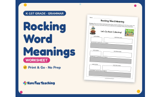 Rocking Word Meanings Worksheet – K-1st Grade Context Clues Practice
