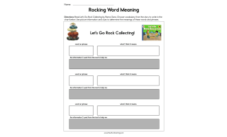 Rocking Word Meanings Worksheet