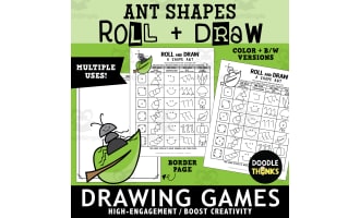 Roll and Draw A Shape Ant Game Sheet | Insect Drawing Activity