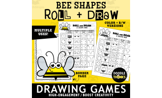 Roll and Draw A Shape Bee Game Sheet | Insect Drawing Activity